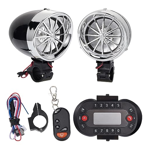 DWOK Radio Moto,Altavoz Estéreo Acústico de Motocicleta de 3 inch ,con USB TF System Deck MP3...