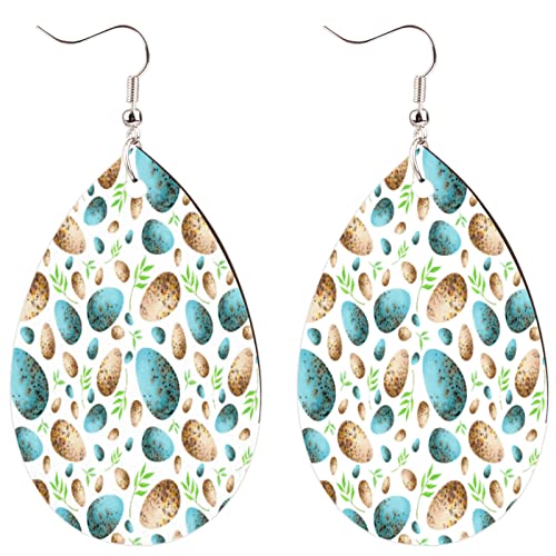 arete colgantes de madera para mujeres y niñas, aretes colgantes de adoquines, aretes de lágrima...