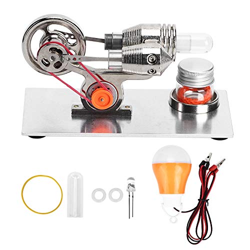 Motor Stirling de aire caliente, motor de astilla Energía de vapor en miniatura Física de juguete...