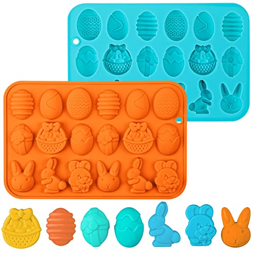 Webake Molde de silicona para huevos de 18 cavidades para chocolate, paquete de 2 moldes en forma de...