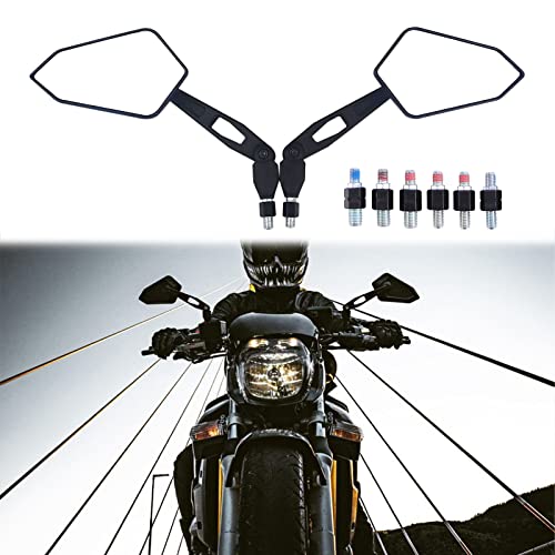 JMTBNO - Espejo lateral retrovisor de motocicleta de 8 mm y 10 mm compatible con Touring Street Bike...