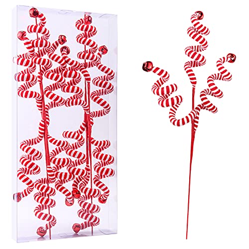 ZHANYIGY Juego de 4 piezas de decoración de árbol de Navidad rojo/blanco, campanas de lana...