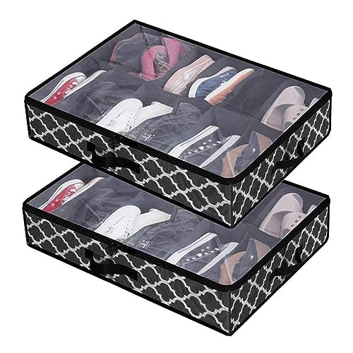 Tucorresi Juego De 2 Organizador de Zapatos Debajo De la Cama para 24 Pares De Zapatos,Zapatero...