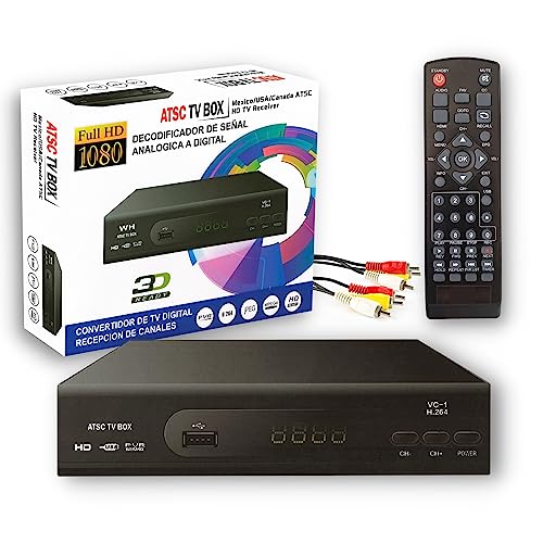Koolmex Decodificador Sintonizador Digital Multimedia Full HD 1080P para TV con Control Remoto...