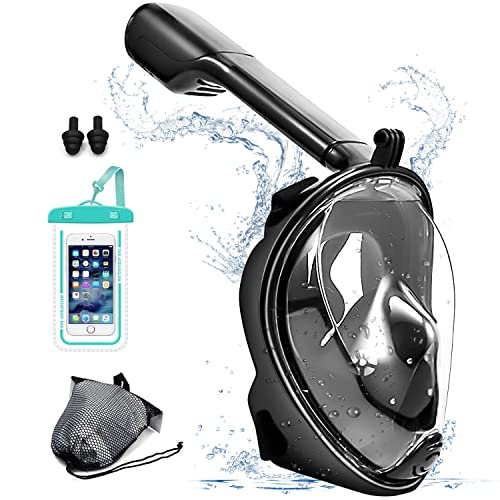 VIESS Máscara de Snorkel con Bolsa Impermeable, de Cara Completa con Soporte para cámara, de Vista...
