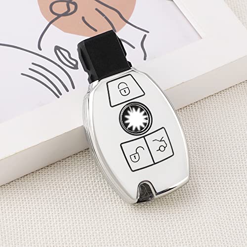 PIFOOG Funda para llave de Mercedes Benz, 3 botones, TPU suave, funda protectora para llaves de...