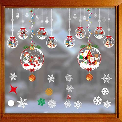Pegatinas Navideñas Para Ventana, Pegatinas Navideñas De Muñecos De Nieve, Adornos Navideños...