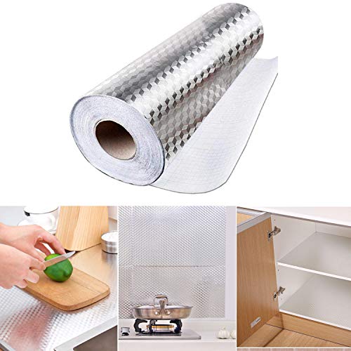 calcomanía de aluminio impermeable para cocina, 15.7 x 196.9 pulgadas, autoadhesivo, a prueba de...