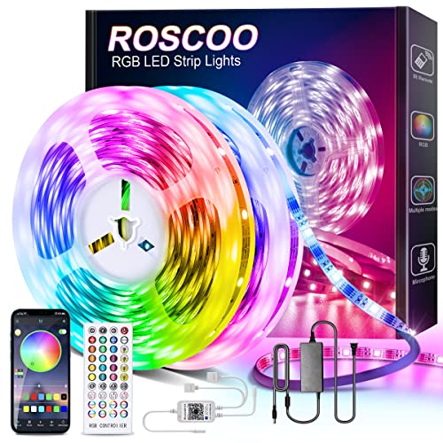 30M Tira LED de Bluetooth, 5050 RGB,Sincronización con luces de música a través del control de...