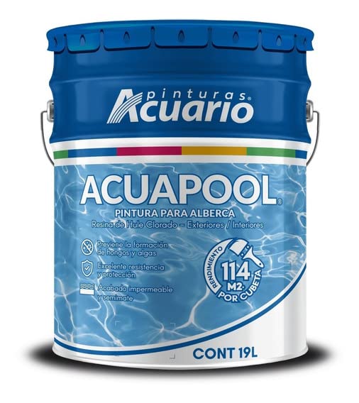 Acuapool Pintura Para Alberca Acuario 19 litros/Color Azul Caribe