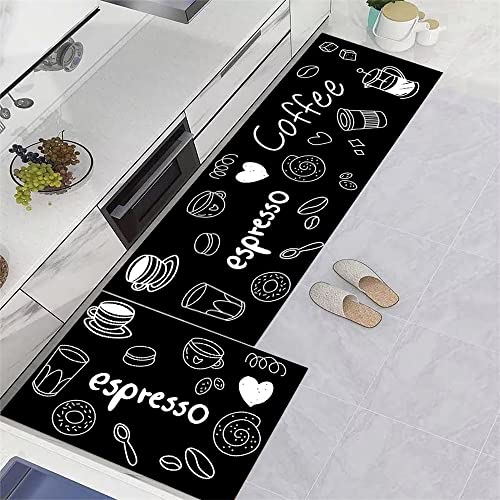 Meryado Juego de alfombras de Cocina, Alfombrillas de Cocina， el tapete de Cocina,Juego de 2...