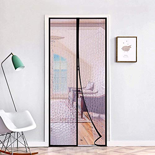 Cortina de puerta magnética con aislamiento térmico, con imán para puerta de patio, se ajusta...