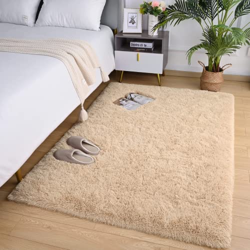 Teekanall Alfombra Moderna de Pelo súper Suave, 140X200CM, Alfombra Antideslizante para Dormitorio...