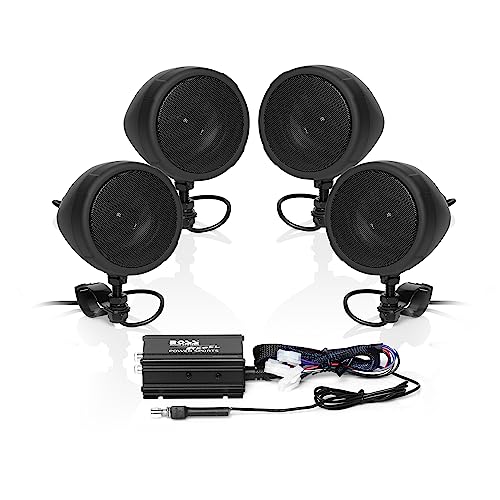 BOSS Audio mcbk470b negro 1000 W motocicleta/ATV sistema de sonido con Bluetooth Audio Streaming,...