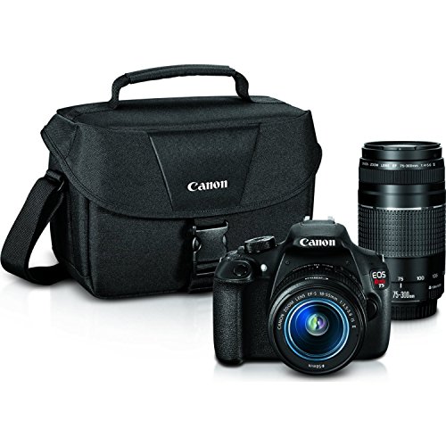 Canon EOS Rebel T5 Digital SLR Camera with EF-S 18-55mm IS II + EF 75-300mm f/4-5.6 III Bundle
