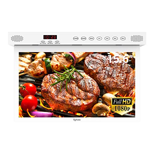 SYLVOX Smart TV de 15.6 pulgadas, 1080P FHD RV TV debajo del gabinete, TV Android rotado y plegado,...