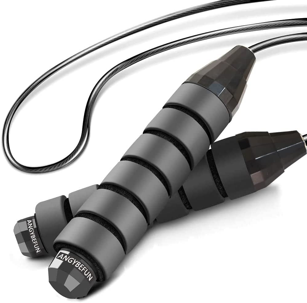 Cuerda para Saltar, Soga de Salto con Mango Antideslizante de Espuma de Suave, Rodamientos de Bolas...