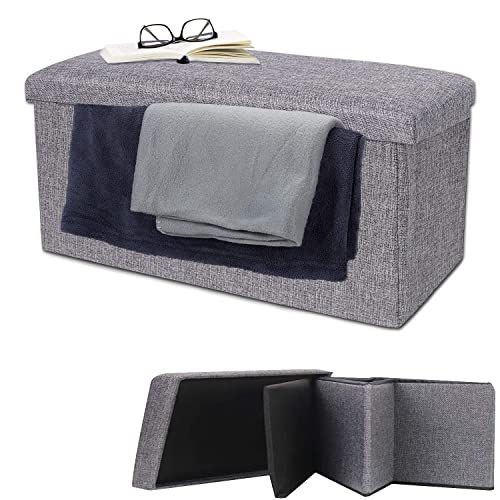 MCSWKEY Banco de Almacenamiento Plegable, Multifuncional Otomana de Almacenamiento de Grande de...