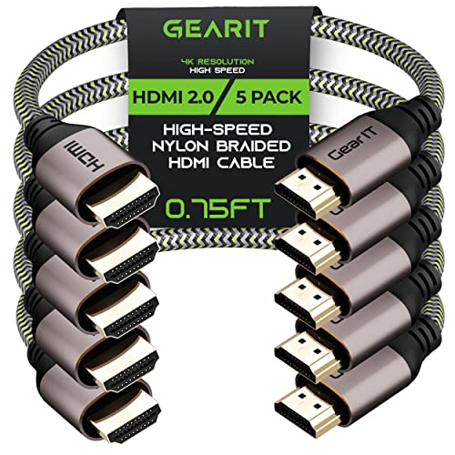 GearIT - Cable HDMI 4K de alta velocidad, HDMI 2.0b, 4K 60 Hz, 3D, ARC, HDCP 2.2, HDR, 18Gbps -...