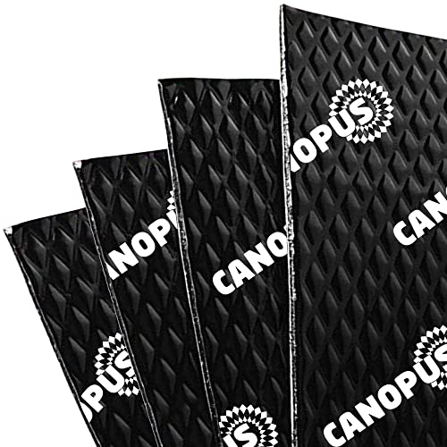 CANOPUS Alfombrilla amortiguadora de sonido para coche, 80 mil 5 pies cuadrados, paquete de 5 hojas,...