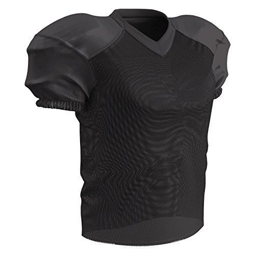 Champro - Playera elástica de fútbol de poliéster, Negro, Mediano