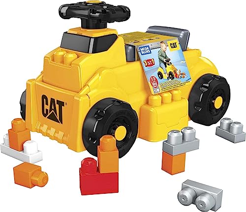 Mega Bloks, Cat Ride-On Construye y Pasea, Juguete de Construcción para niños de 1 año en...