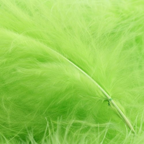 Plumas marabú verde manzana x10
