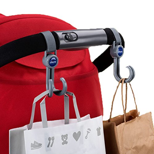 Chicco Pack De 2 Ganchos Para Carriola, Gris, Paquete De 49.9 Grams