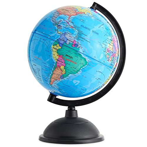 Juvale World Globe With Stand - Educational Learning Rotating Desktop Globe - Perfect For Kids