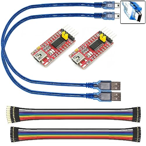WWZMDiB - 2 unidades FT232RL 3.3V-5V FTDI Mini USB a TTL Serial Converter Módulo adaptador para...