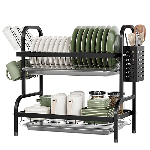 NETEL Escurreplatos de Acero Inoxidable sobre el Fregadero, Escurreplatos de Acero Inoxidable de 2...