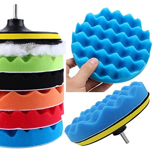 Dabi Set de 8 de Almohadillas de Esponja para Pulir - 7 Pulgadas Esponja de Pulidora de Coche Kit...