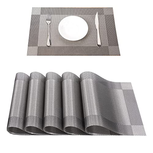 INGEQUIS Manteles Individuales para 6 Sillas, Tapete de Mesa Antideslizante, Resistente al Calor,...