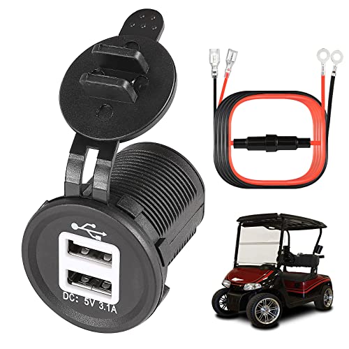 YUWEIDG0769 Carro de golf CC 9V-48V Carga rápida 3.1A Cargador USB dual, 2 en 1 USB carrito de golf...