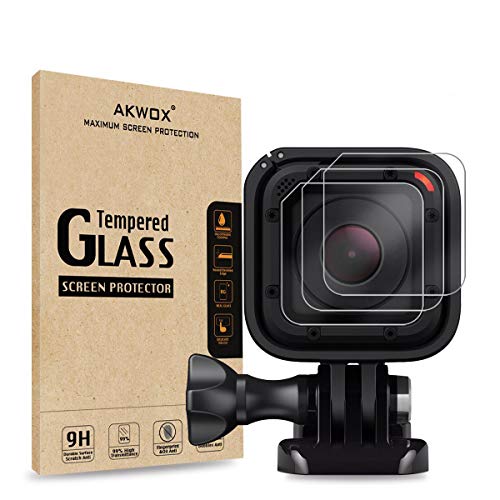 (Pack of 3) Tempered Glass Screen Protector for Gopro Hero 4 Session Hero 5 Session, Akwox 0.3mm 9H...