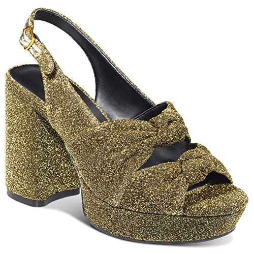 Aerosoles Nadia Sandalias de tacón para mujer, Dorado Metálico, 11