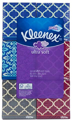 Kleenex Ultra Soft Tissues, 3-Ply, Purple, 12 Count of 85 Tissues Each