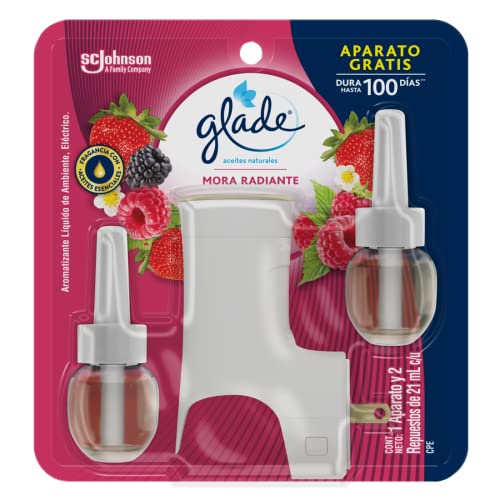 Glade Aceites Naturales, Aromatizante para Hogar, Dura Hasta 100 Días, Contiene (1) Aparato y (2)...