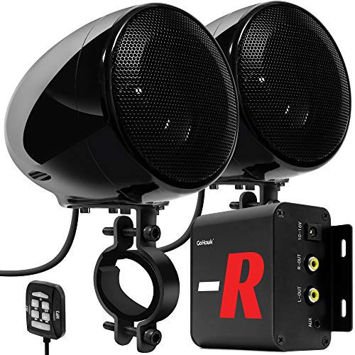 GoHawk TN4-R - Amplificador de 10 cm, rango completo, impermeable, Bluetooth, bocinas estéreo para...