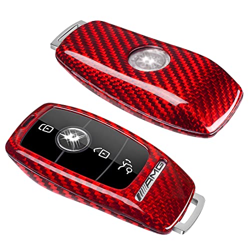 Funda para llavero de fibra de vidrio real para Mercedes Benz, protector de llavero T-Carbon...