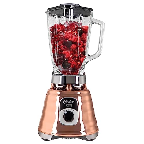 Oster Licuadora Clásica en Cobre con Perilla Ergonómica de 3 Velocidades, 700 Watts de potencia,...