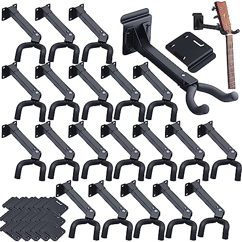 Therwen - 20 ganchos para colgar guitarra de pared con adaptador de listones de 180° ajustable,...
