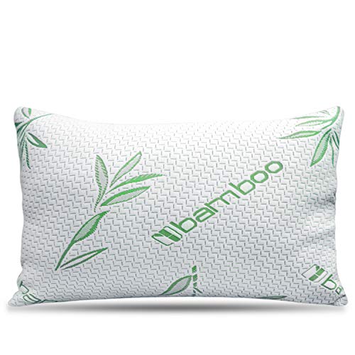 Almohada de bambú – Almohadas de espuma viscoelástica tamaño Queen para dormir, almohadas de...