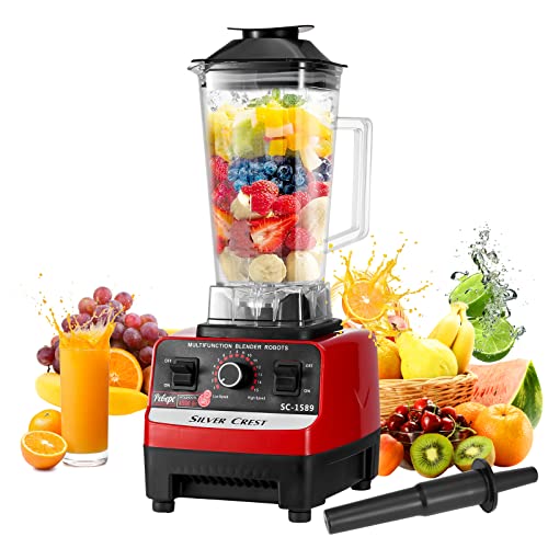 Licuadora,Licuadoras de Mesa de 15 Velocidades,4500 Vatios,Vaso de Plástico de 2 Litros,Hoja de...