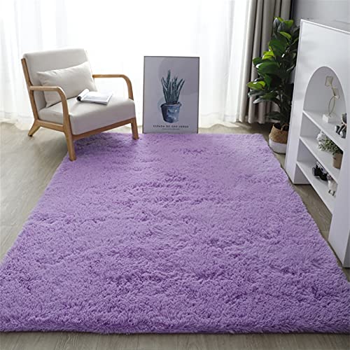 Lifup Alfombra Shaggy antideslizante, fácil de limpiar, rectangular, de pelo largo, para salón,...