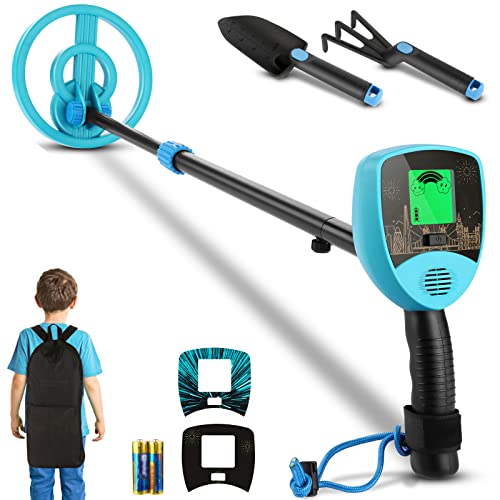 Detector de metales para niños con bobina impermeable de 7.5 pulgadas y tallo ajustable de 25 a 32...