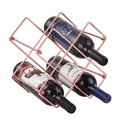 Buruis Estante de vino para encimera – Soporte para 6 botellas de vino para almacenamiento de vino...