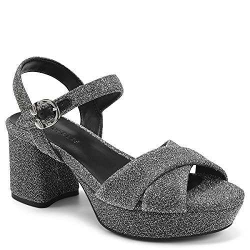 Aerosoles Cosmos Sandalias de tacón para mujer, plateado, 7 Wide