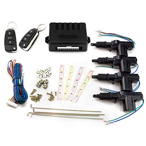 Eunavi - Soporte universal de 4 puertas con mando a distancia para coche, sistema de entrada sin...