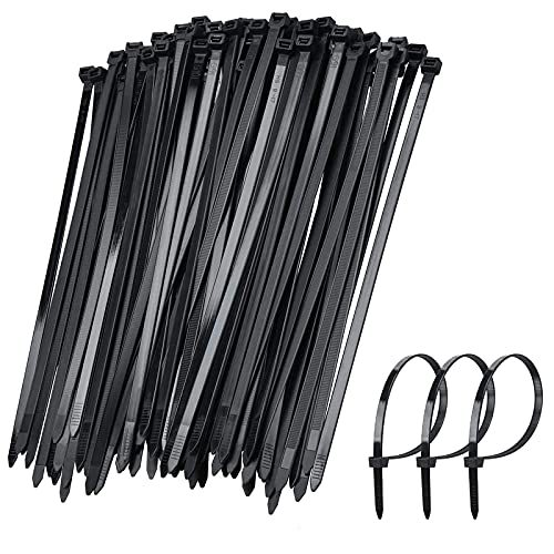 ANNA TOSANI 100PCS Bridas de Plastico Autobloqueantes, Bridas para Cables Negros, 200mm x 4mm Sujeta...